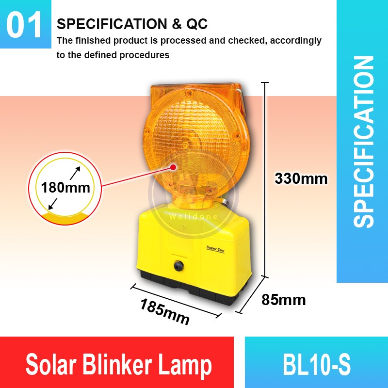 BL10-S Solar Blinker Lamp | Quality Warning Lamp Malaysia | Welldone