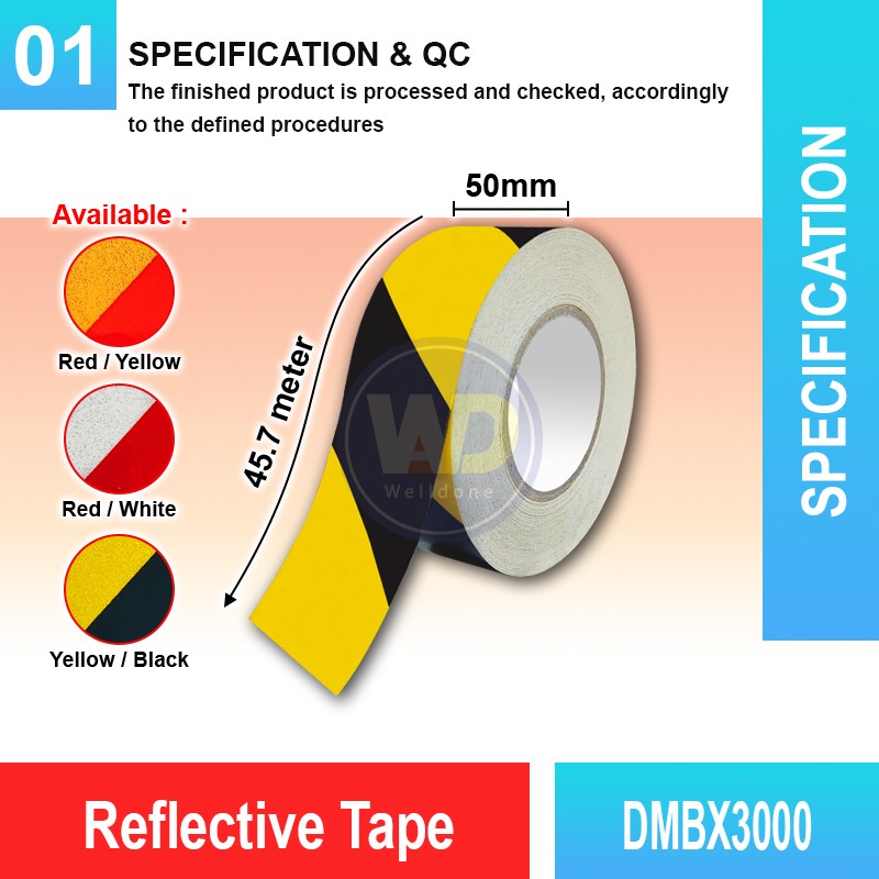 Hazard Warning Reflective Safety Tape - DMBX3000 | Welldone Hazard Warning Reflective Safety Tape - DMBX3000 | Welldone