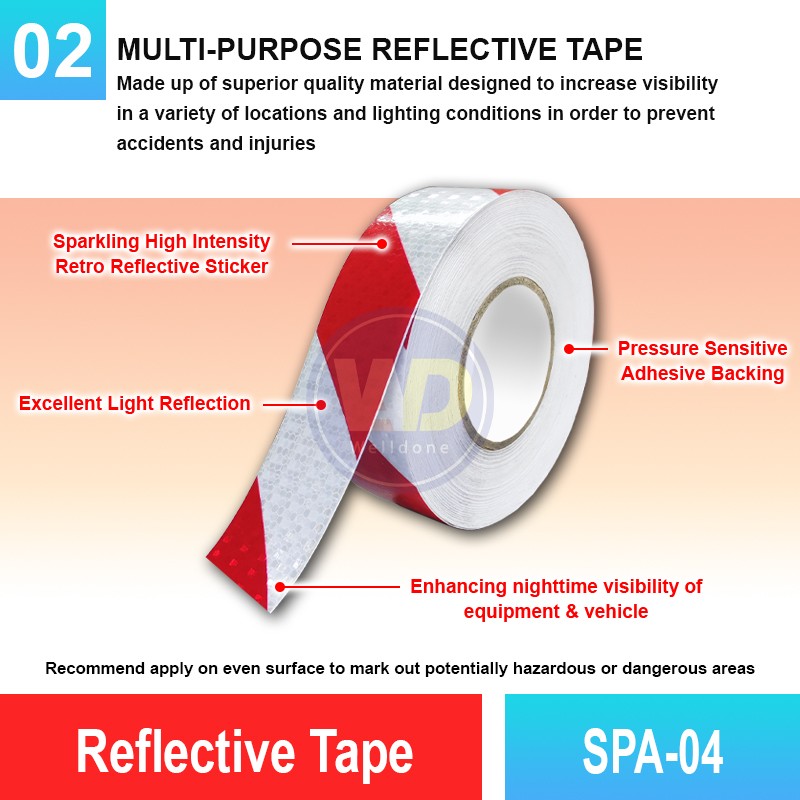 Hazard Reflective Tape (Sparkling High Intensity) - SPA-07 | Welldone Hazard Reflective Tape (Sparkling High Intensity) - SPA-07 | Welldone
