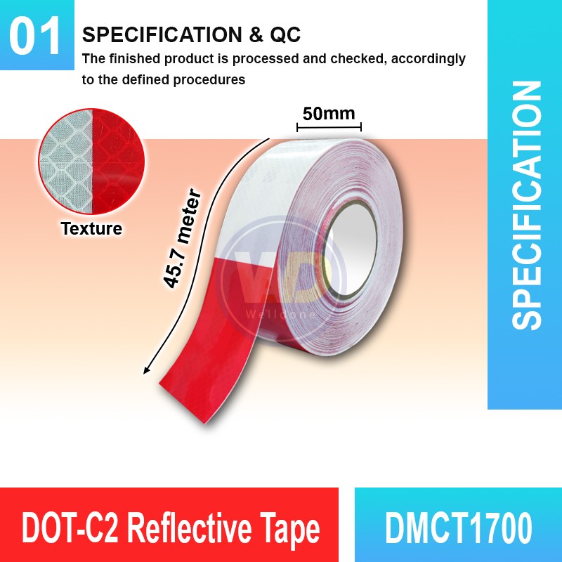DOT-C2 Reflective Tape (High Intensity) - DMCT1700 | Welldone DOT-C2 Reflective Tape (High Intensity) - DMCT1700 | Welldone