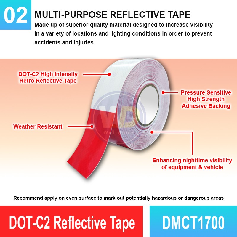 DOT-C2 Reflective Tape (High Intensity) - DMCT1700 | Welldone DOT-C2 Reflective Tape (High Intensity) - DMCT1700 | Welldone