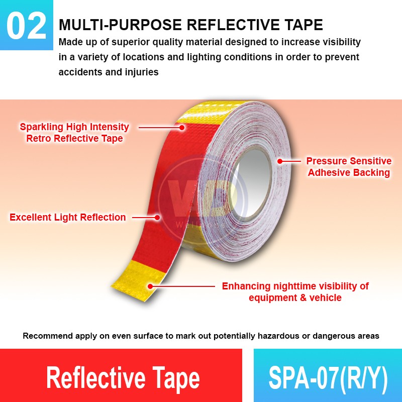 Hazard Reflective Tape (Sparkling High Intensity) - SPA-07(RY) | Welldone Hazard Reflective Tape (Sparkling High Intensity) - SPA-07(RY) | Welldone