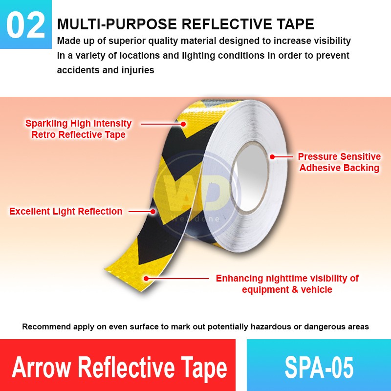 SPA-05 Arrow Reflective Tape | Quality Conspicuity Tape MY | Welldone