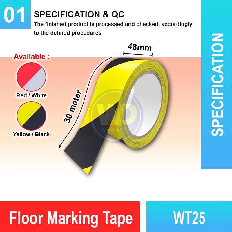 WT25 Floor Marking Tape | Quality Conspicuity Tape MY | Welldone