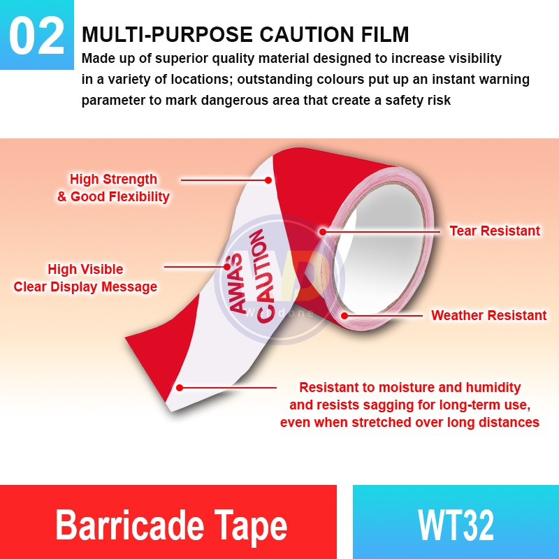 WT32 Barricade Tape | Quality Conspicuity Tape Malaysia | Welldone