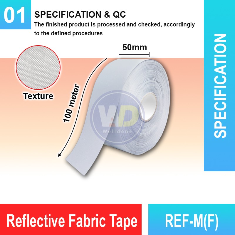 Sew-On Reflective Fabric Tape - REF-M(F) | Welldone Sew-On Reflective Fabric Tape - REF-M(F) | Welldone