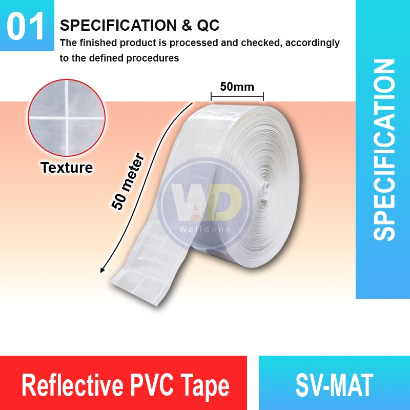 Sew-On Reflective PVC Tape - SV-MAT | Welldone Sew-On Reflective PVC Tape - SV-MAT | Welldone
