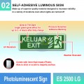 Photoluminescent Keluar Exit Sign - ES2500LG | Welldone