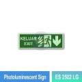 Photoluminescent Keluar Exit Sign (Down Arrow) - ES2502LG | Welldone