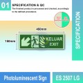 ES 2507 LG Photoluminescent Sign | Directional Finding Sign | Welldone