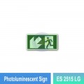 Photoluminescent Exit Sign (Down-Left Arrow) - ES2515LG | Welldone