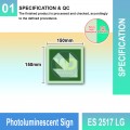 ES 2517 LG Photoluminescent Sign | Directional Finding Sign | Welldone