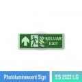 Photoluminescent Keluar Exit Sign (Straight Arrow) - ES2522LG | Welldone