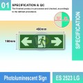 Photoluminescent Exit Sign (Double Arrow) - ES2523LG | Welldone