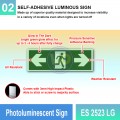 Photoluminescent Exit Sign (Double Arrow) - ES2523LG | Welldone
