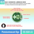 Photoluminescent Exit Sign (Left Arrow) - ES2525LG | Welldone