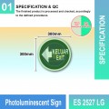 Photoluminescent Keluar Exit Sign (Left Arrow) - ES2527LG | Welldone