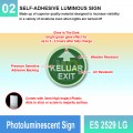 Photoluminescent Keluar Exit Sign (Straight Arrow) - ES2529LG | Welldone