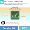 IM-3/15 Evacuation Slide Sign | Photoluminescent IMO Sign| Welldone