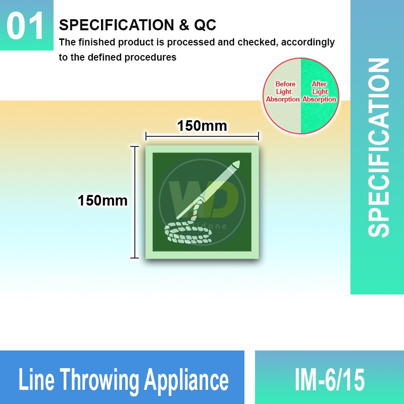 IM-6/15 Line Throwing Appliance Sign | Photoluminescent IMO Sign | Welldone