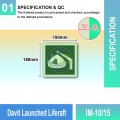IM-10/15 Davit Launched Liferaft Sign | Photoluminescent IMO Sign | Welldone