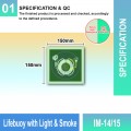 IM-14/15 Lifebuoy With Light & Smoke Sign | Photoluminescent IMO Sign | Welldone