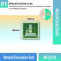 IM-23/16 Vertical Evacuation Suit Sign | Photoluminescent IMO Sign | Welldone