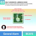 IM-24/16 General Alarm Sign | Photoluminescent IMO Sign | Welldone