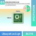 IM-27/16 Lifebuoy With Line & Light Sign | Photoluminescent IMO Sign - Welldone