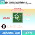 IM-27/16 Lifebuoy With Line & Light Sign | Photoluminescent IMO Sign - Welldone