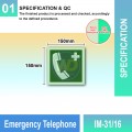 IM-31/16 Emergency Telehpone Sign | Photoluminescent IMO Sign | Welldone
