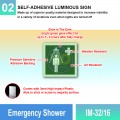 IM-32/16 Emergency Shower Sign | Photoluminescent IMO Sign | Welldone