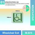 IM-36/16 Wheelchair Exit Sign | Photoluminescent IMO Sign | Welldone