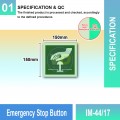 IM-44/17 Emergency Stop Button Sign | Photoluminescent IMO Sign | Welldone IM-44/17 Emergency Stop Button Sign | Photoluminescent IMO Sign | Welldone