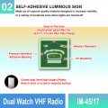IM-45/17 Dual Watch VHF Radio Sign | Photoluminescent IMO Sign | Welldone