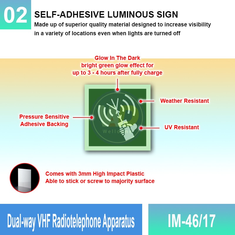 IM-46/17 Two Way Telephone Apparatus Sign | Photoluminescent IMO Sign | Welldone