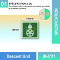 IM-47/17 Descent Unit Sign | Photoluminescent IMO Sign | Welldone IM-47/17 Descent Unit Sign | Photoluminescent IMO Sign | Welldone