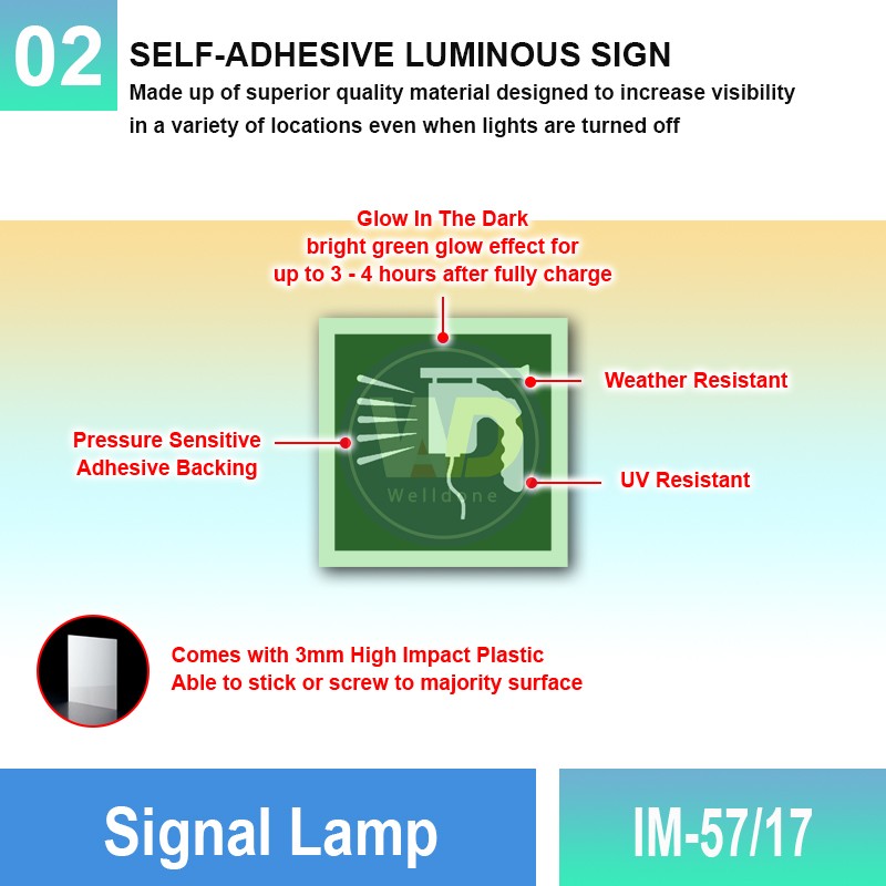 IM-57/17 Signal Lamp Sign | Photoluminescent IMO Sign | Welldone