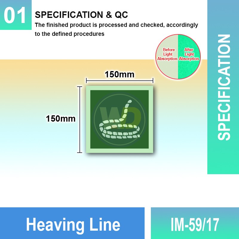 IM-59/17 Heaving Line Sign | Photoluminescent IMO Sign | Welldone