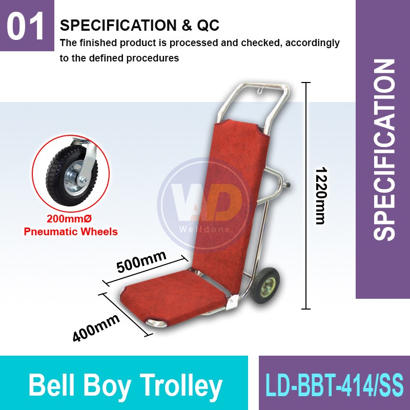 LD-BBT-414/SS Bell Boy Trolley | Quality Trolley Cart MY | Welldone