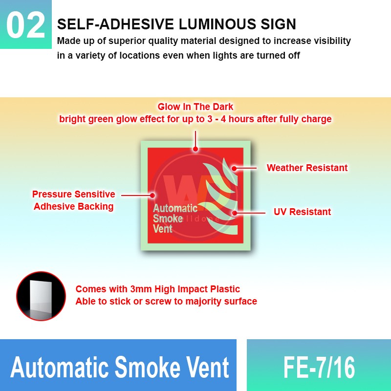 FE-7/16 Automatic Smoke Vent | Fire Fighting EQPT Sign MY | Welldone