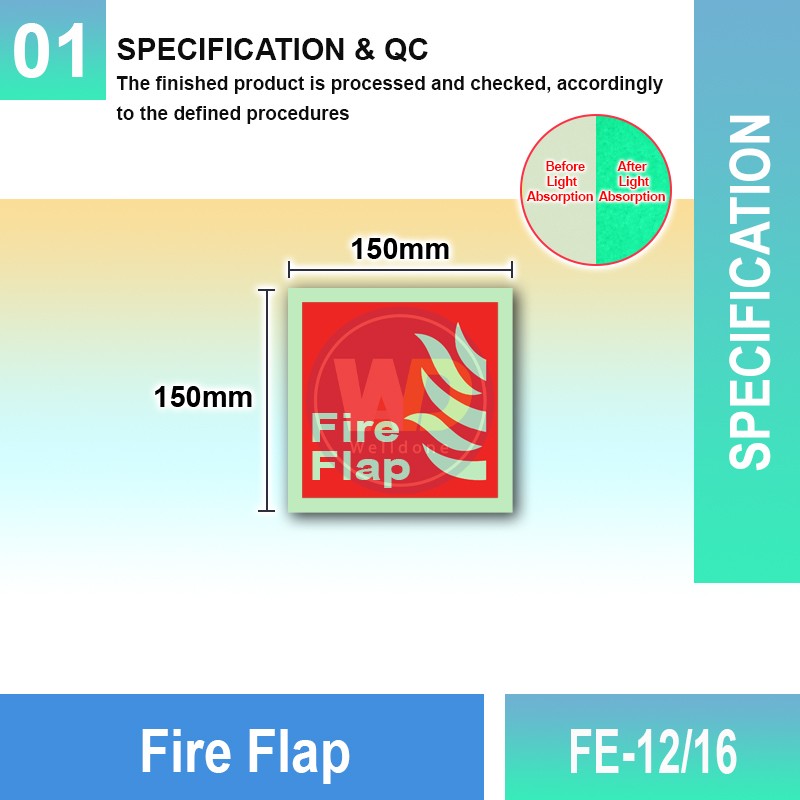 FE-12/16 Fire Flap | Fire Fighting Equipment Sign MY | Welldone
