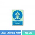 Lower Liferaft To Water (IMO Sign) - MD-4/16 | Welldone
