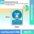 Lower Rescue Boat To Water (IMO Sign) - MD-5/16 | Welldone