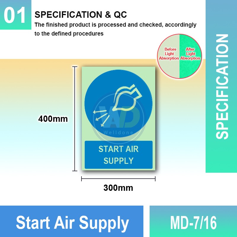 MD-7/16 Start Air Supply | IMO Sign | Mandatory Sign MY | Welldone