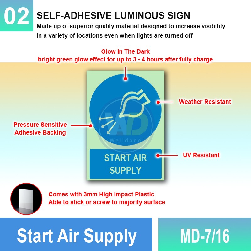 MD-7/16 Start Air Supply | IMO Sign | Mandatory Sign MY | Welldone
