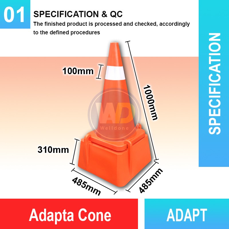ADAPT Adapta Cone | Quality Road Safety Cone Malaysia | Welldone