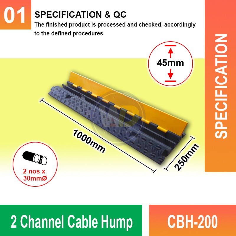 CBH-200 2 Channel Cable Hump | Quality Cable Protector MY | Welldone