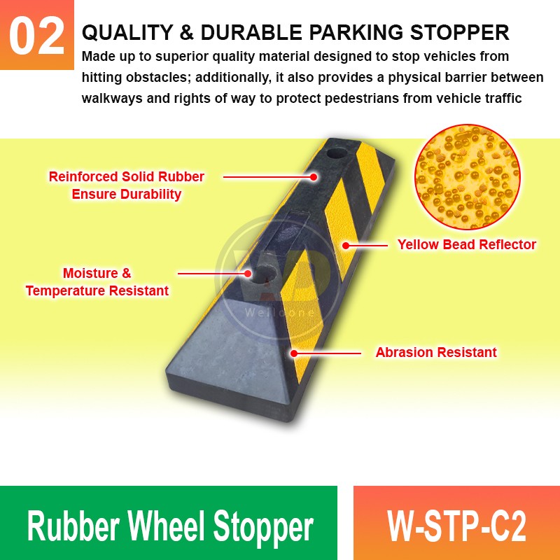 W-STP-C2 Rubber Wheel Stopper | Quality Parking Stopper MY | Welldone