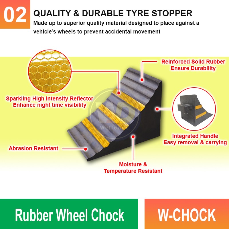 W-CHOCK Rubber Wheel Chock | Quality Wheel Blocks MY | Welldone